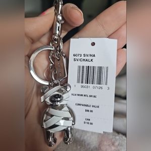 Coach Mummy Bear Bag Charm Keychain Halloween